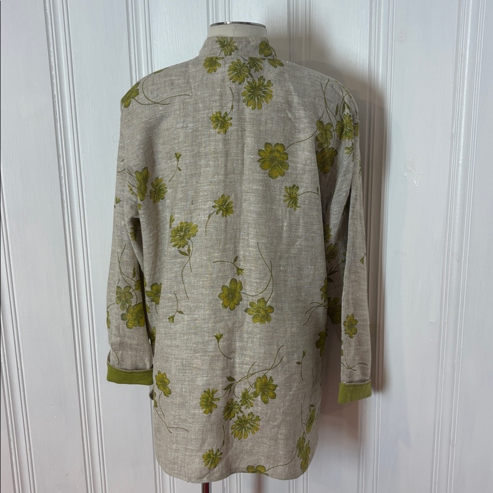 LYSE SPENARD Floral Linen Blazer Jacket - Size Medium - Picture 3 of 13